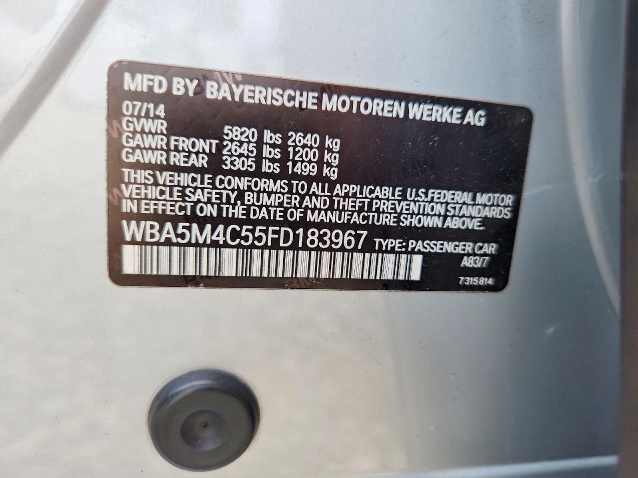 2015 BMW 5 SERIES