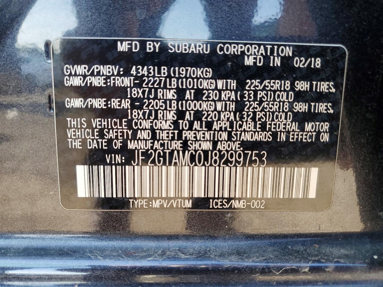 2018 SUBARU CROSSTREK