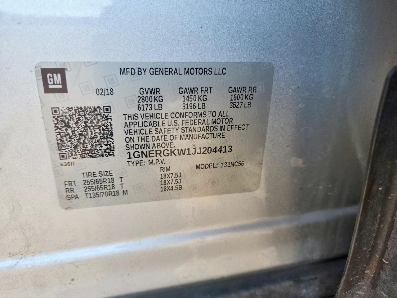 2018 CHEVROLET TRAVERSE L