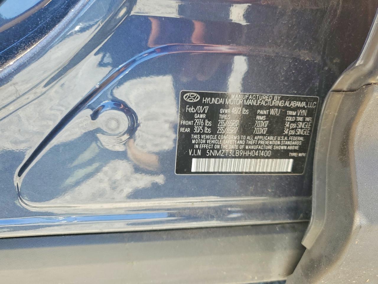 2017 HYUNDAI SANTA FE