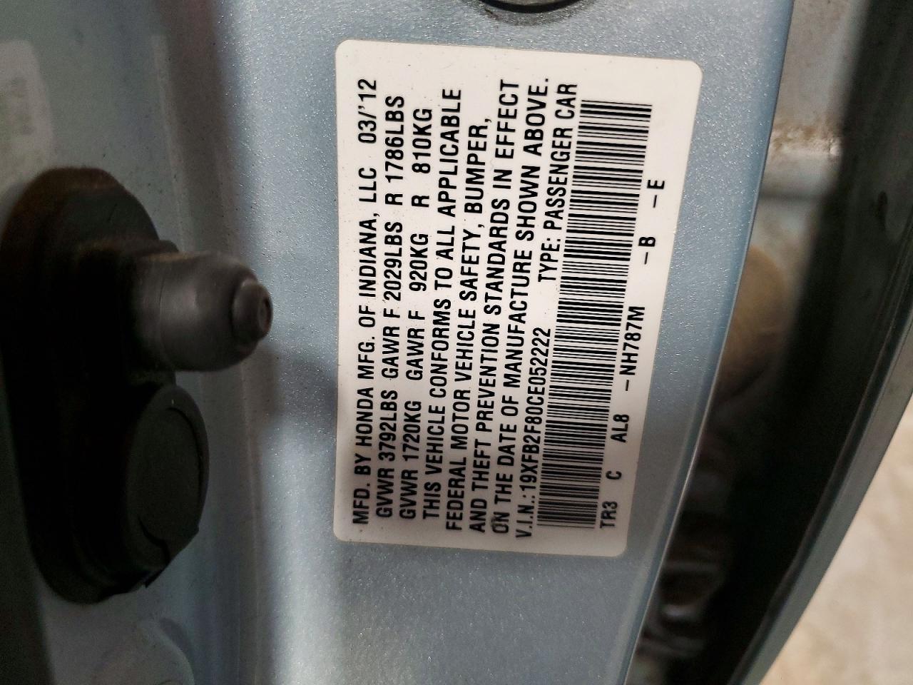 2012 HONDA CIVIC
