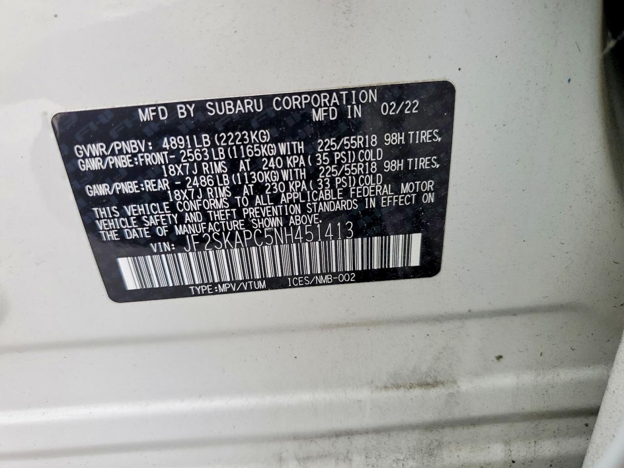 2022 SUBARU FORESTER