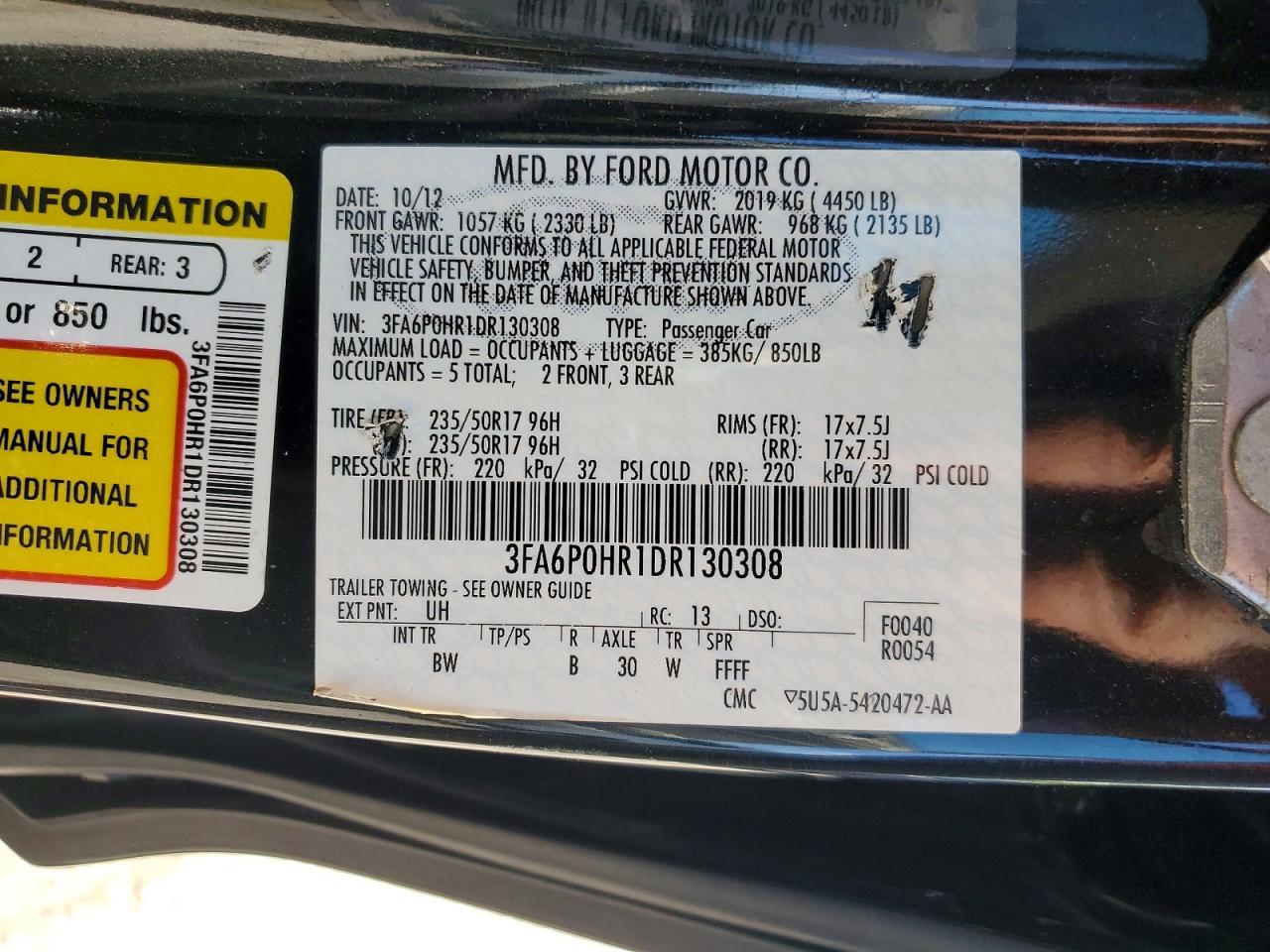 2013 FORD FUSION