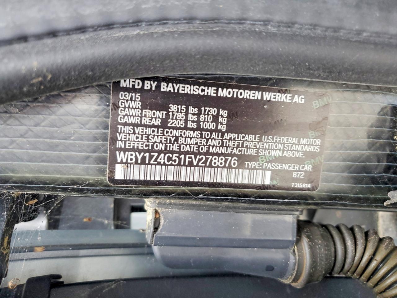 2015 BMW I SERIES