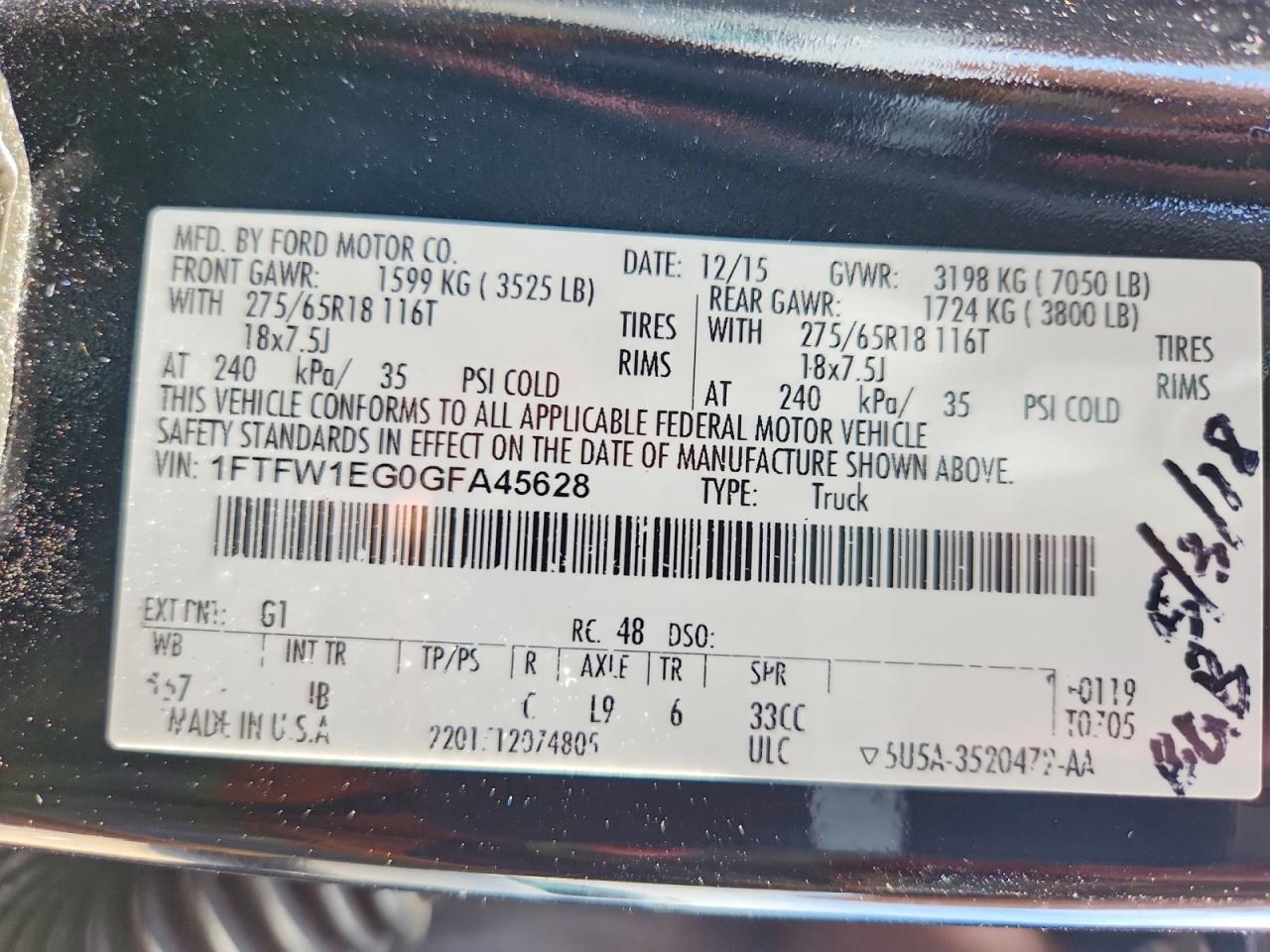 2016 FORD F150