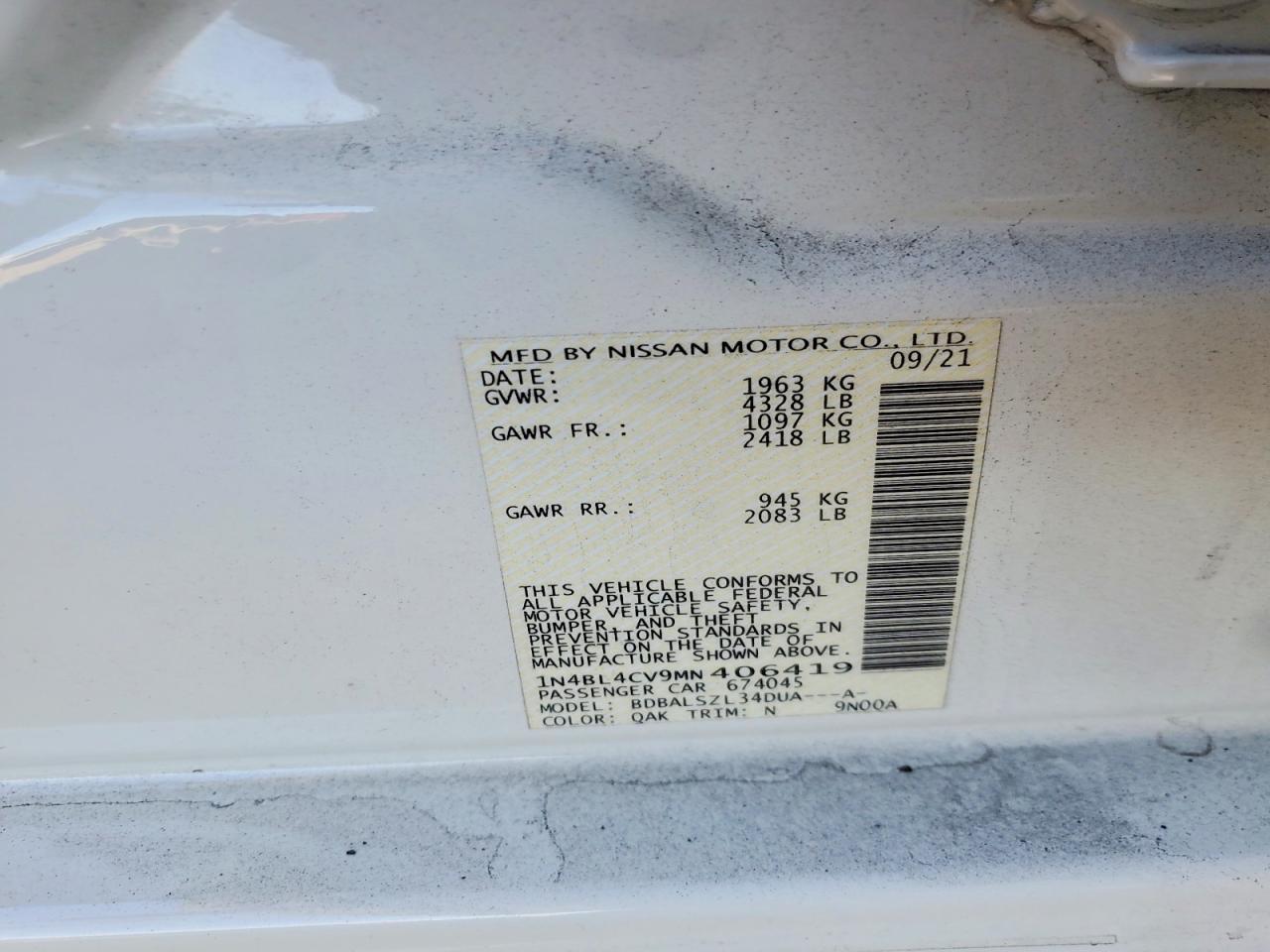 2021 NISSAN ALTIMA