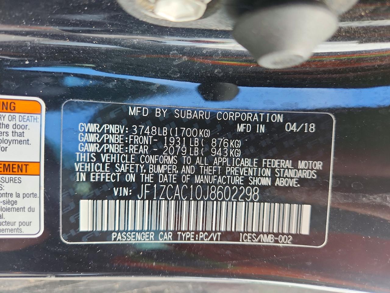 2018 SUBARU BRZ
