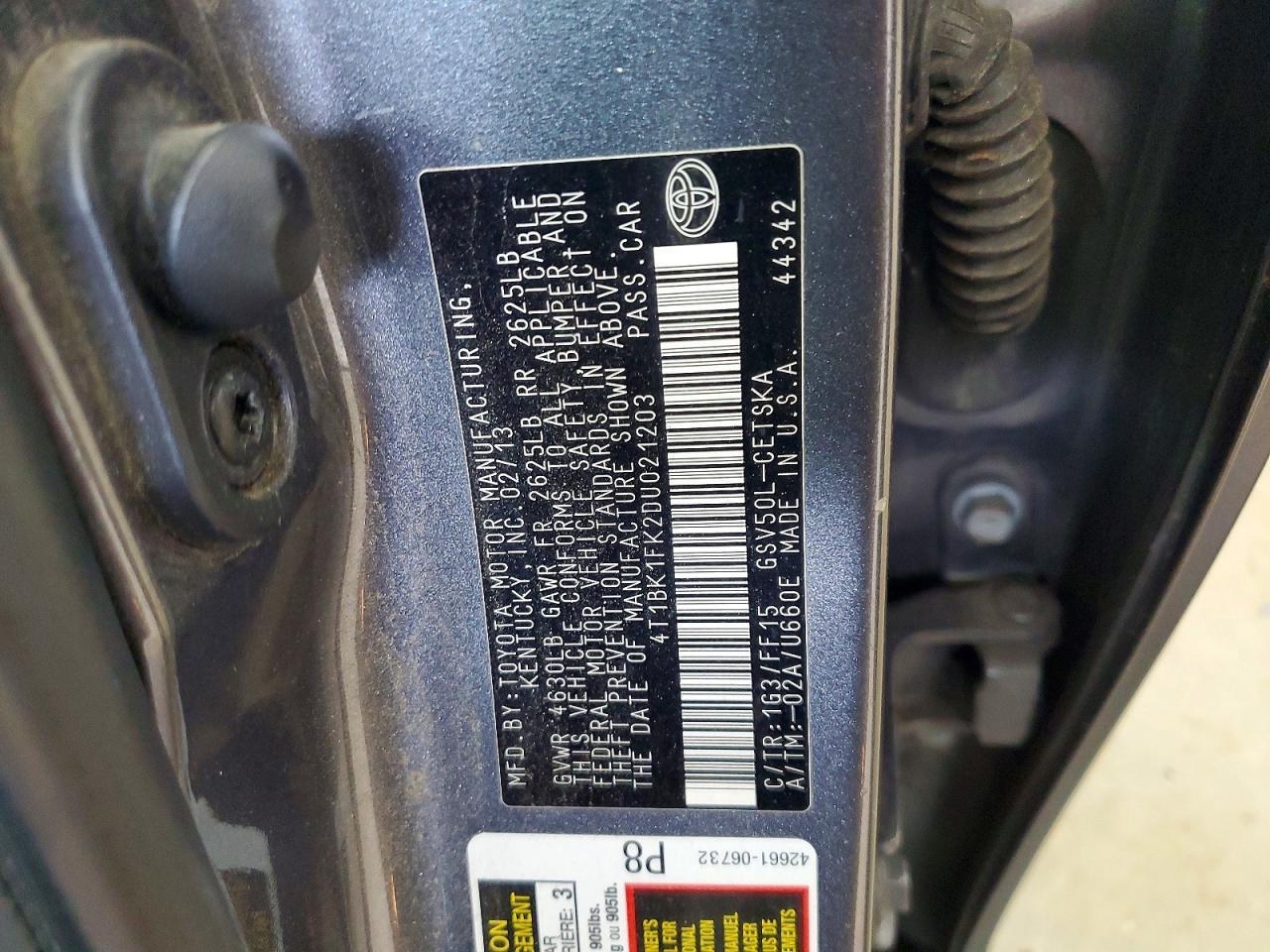 2013 TOYOTA CAMRY