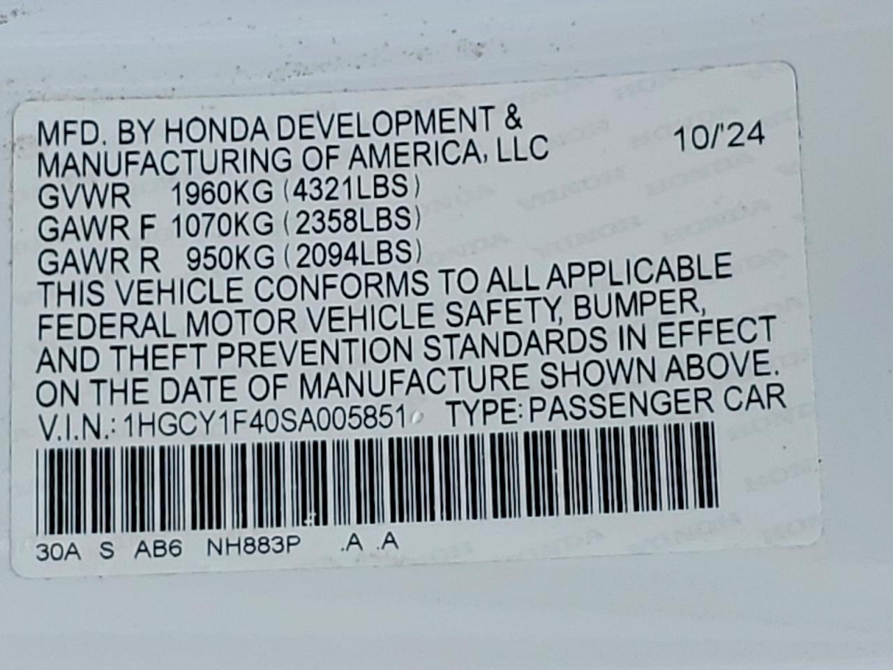 2025 HONDA ACCORD