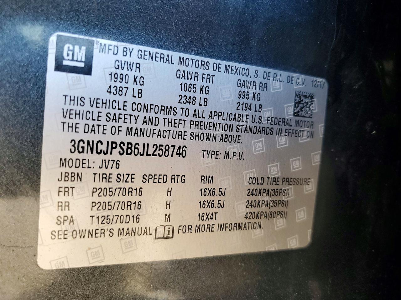2018 CHEVROLET TRAX