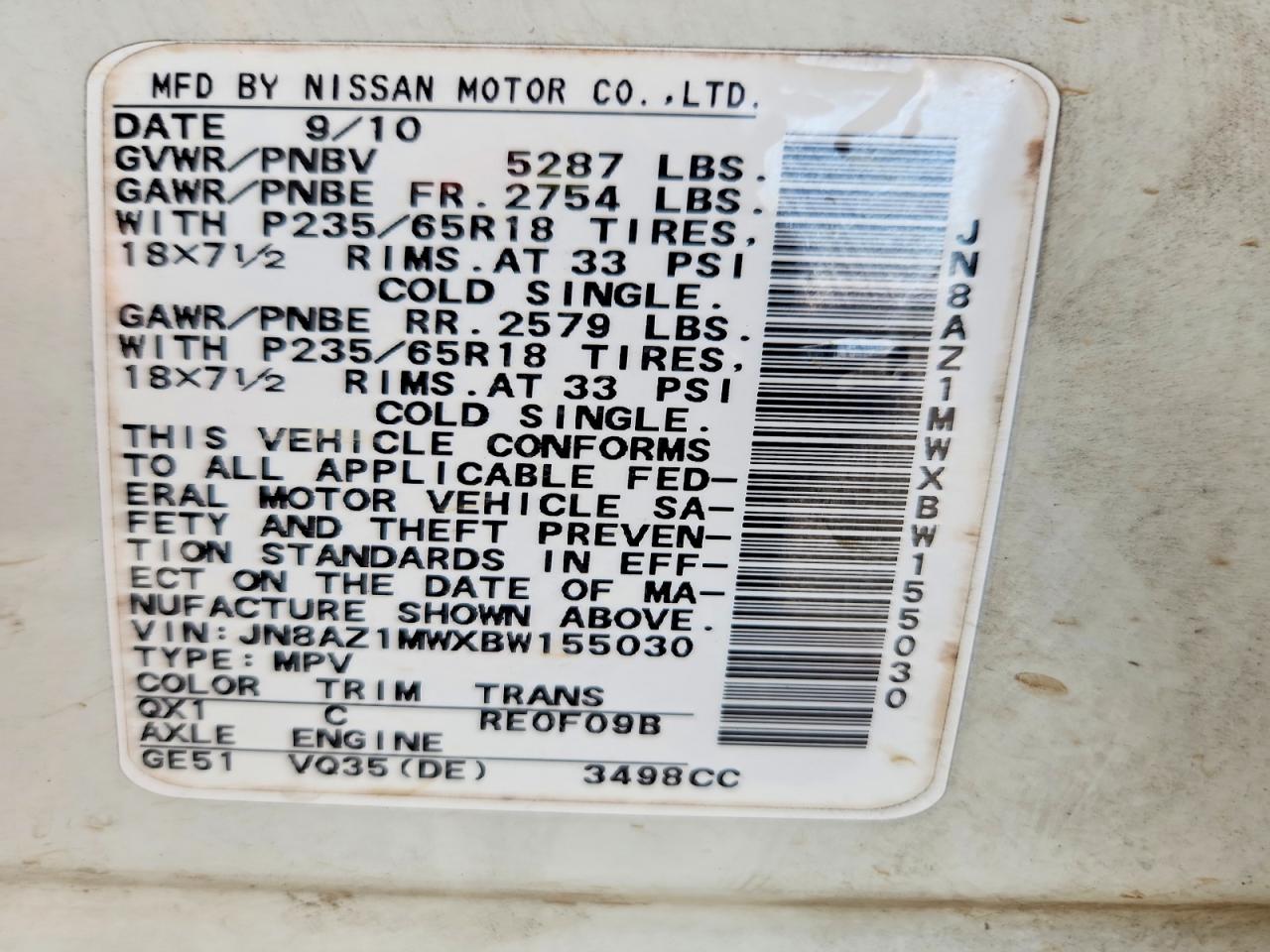 2011 NISSAN MURANO