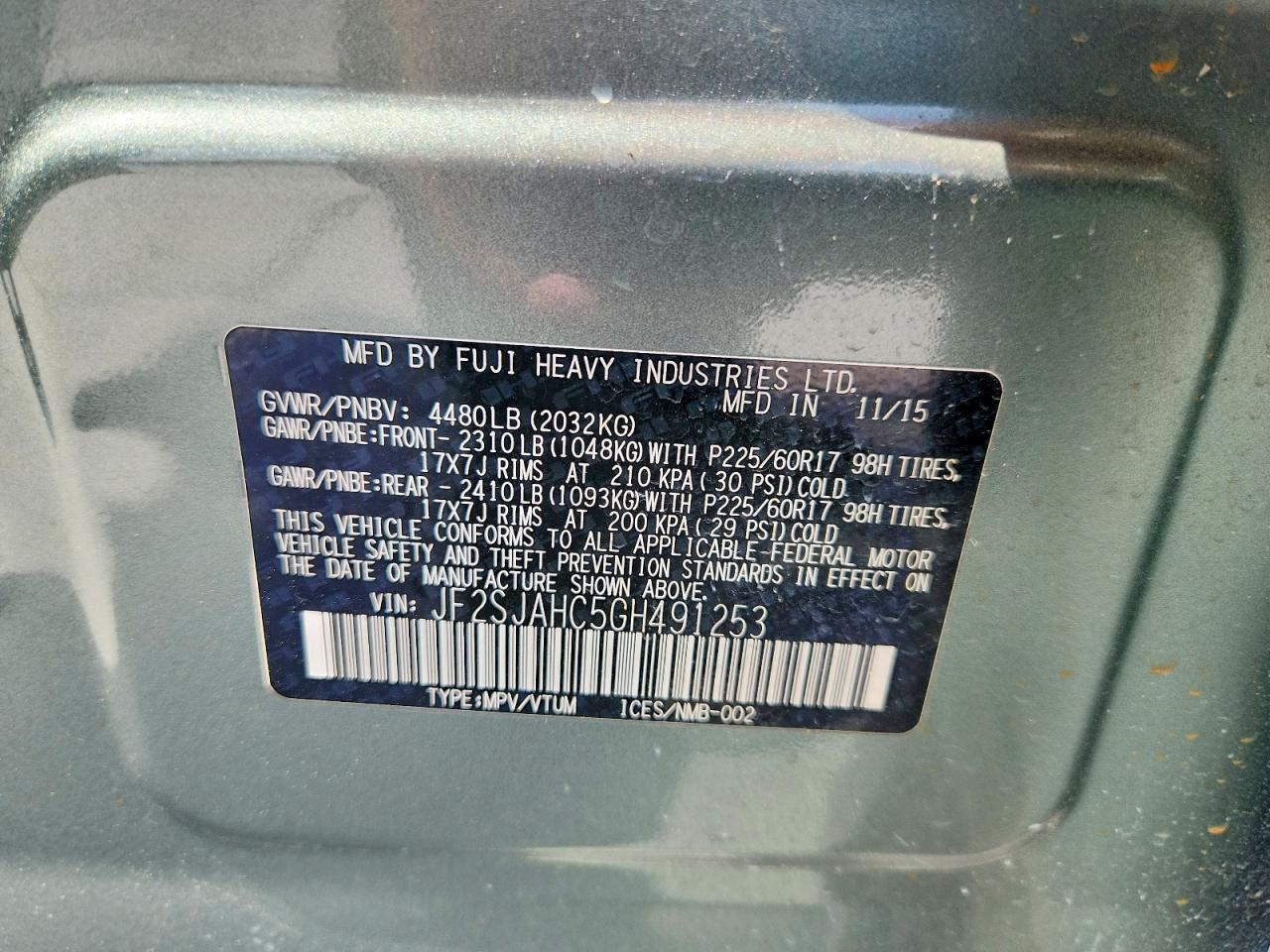 2016 SUBARU FORESTER