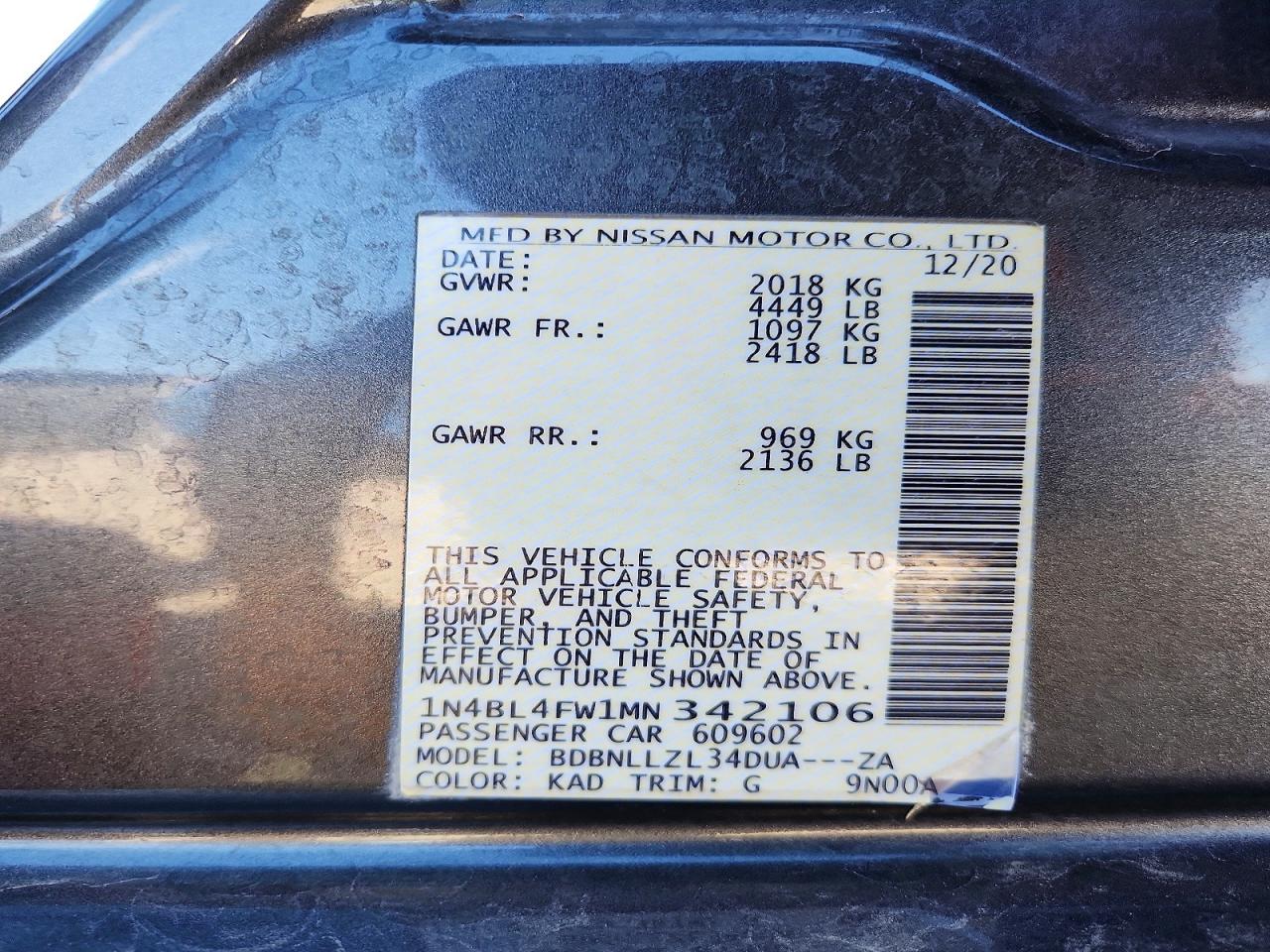 2021 NISSAN ALTIMA
