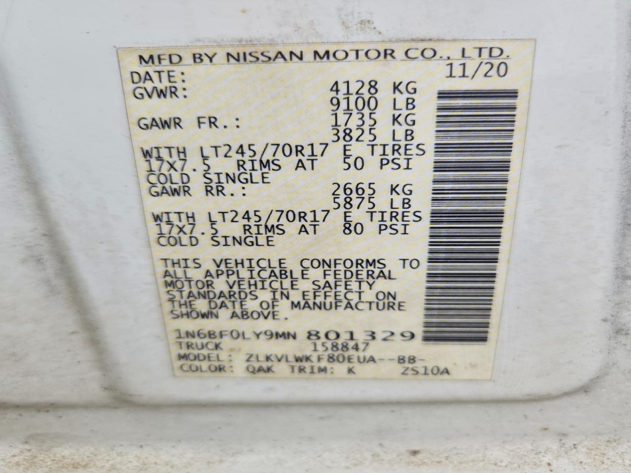 2021 NISSAN NV