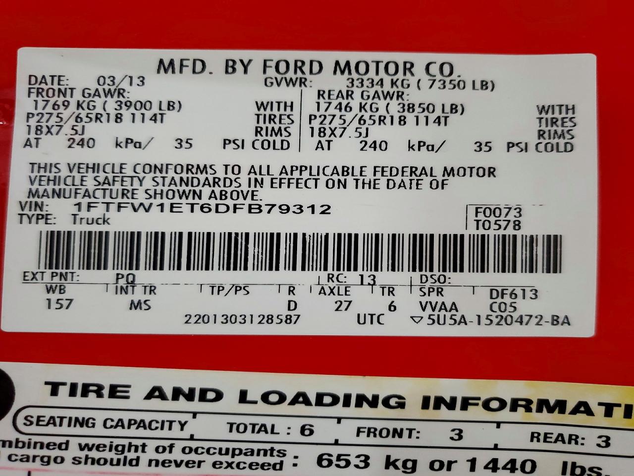2013 FORD F150