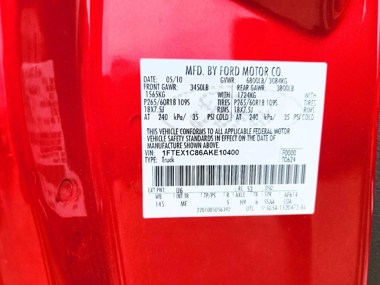 2010 FORD F150