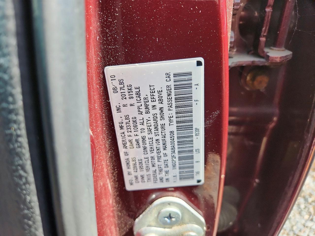2011 HONDA ACCORD