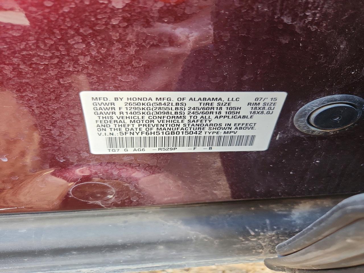 2016 HONDA PILOT