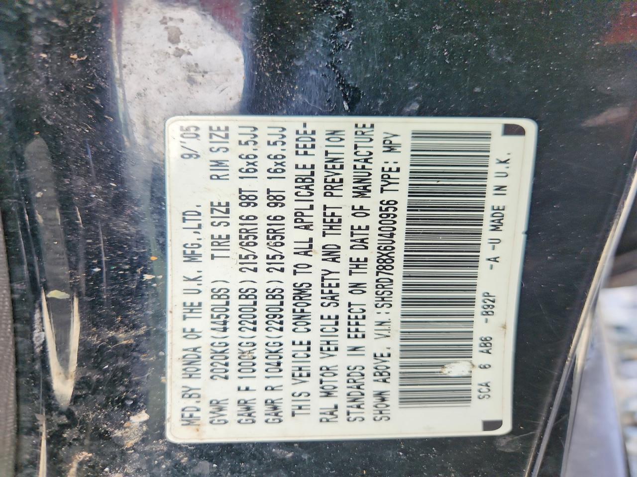 2006 HONDA CRV
