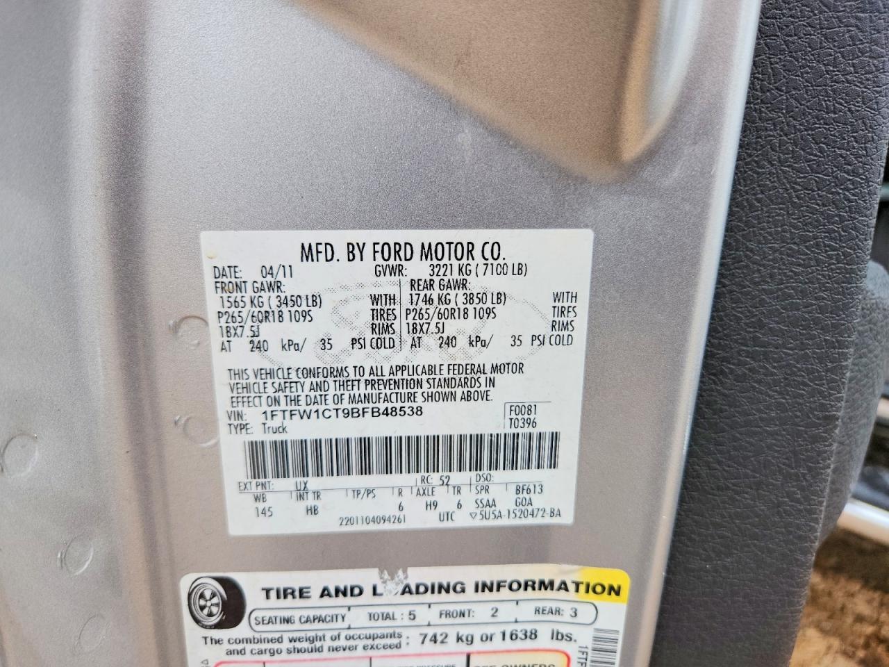 2011 FORD F150