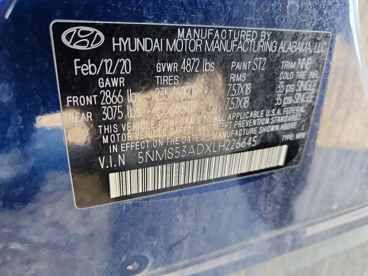 2020 HYUNDAI SANTA FE