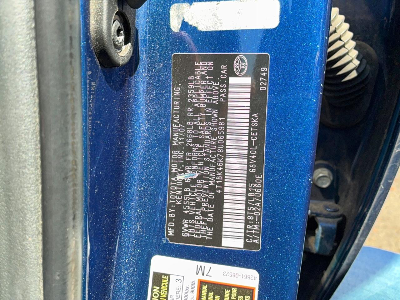 2008 TOYOTA CAMRY