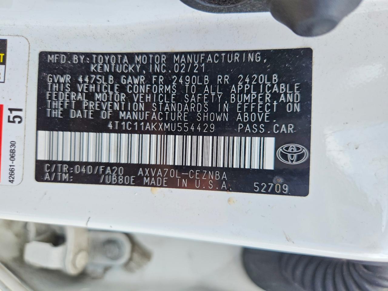 2021 TOYOTA CAMRY