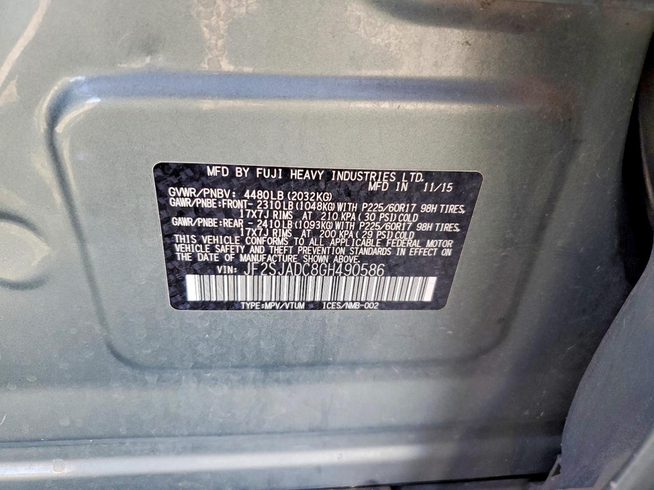 2016 SUBARU FORESTER