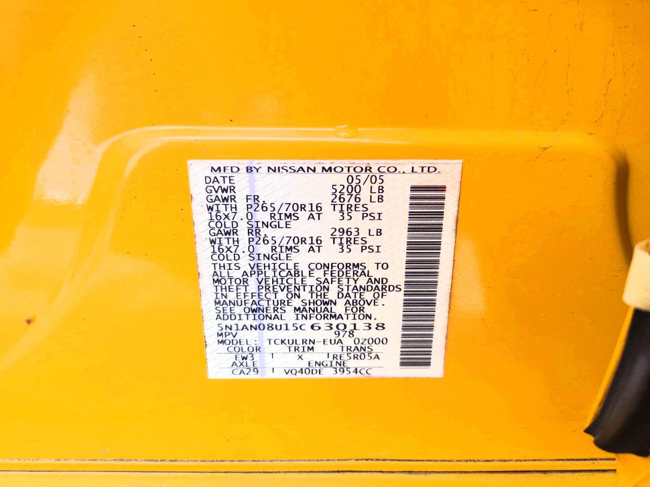2005 NISSAN XTERRA