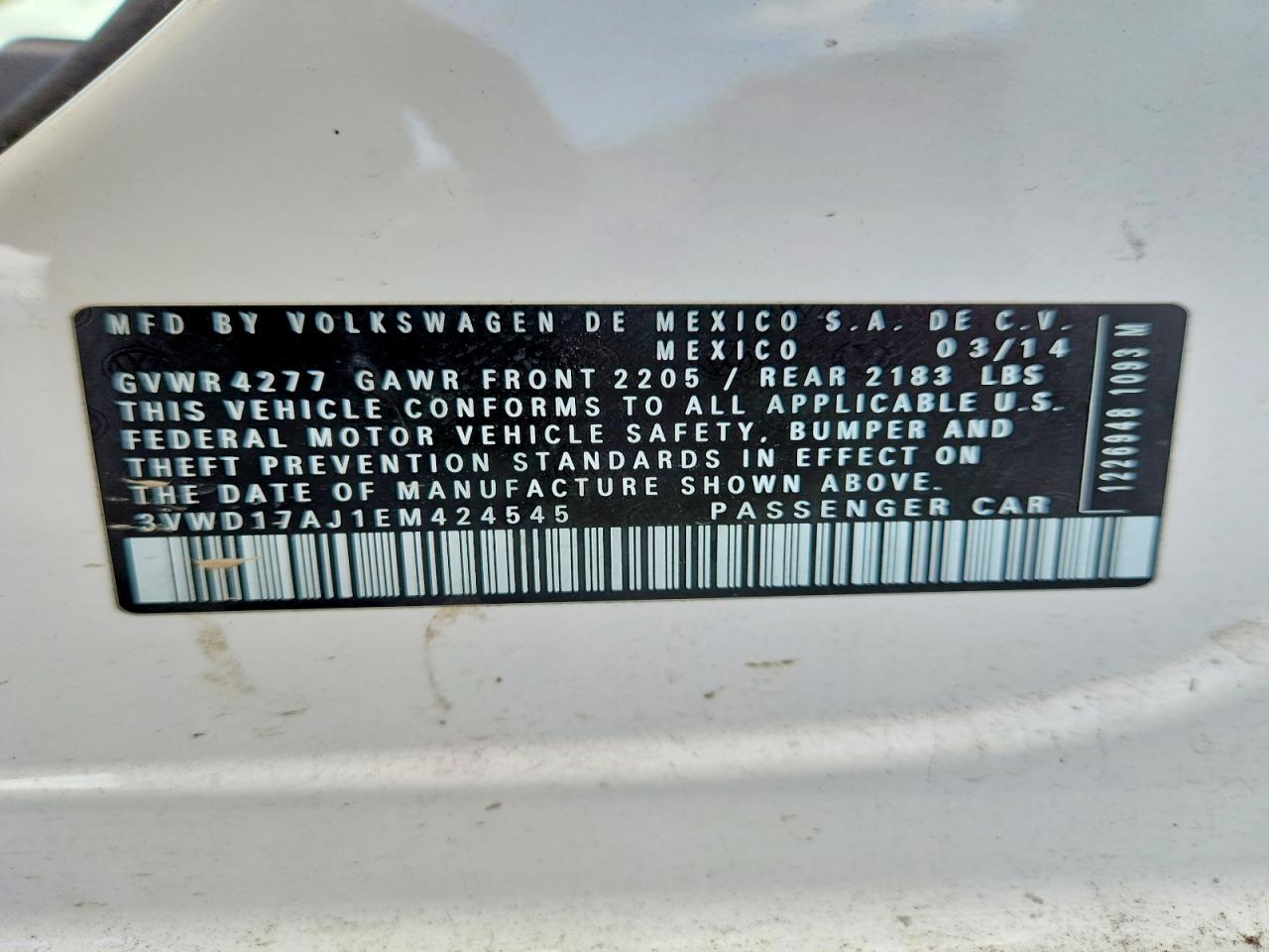 2014 VOLKSWAGEN JETTA