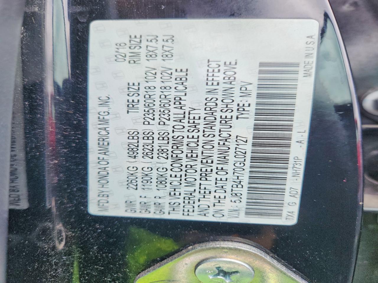 2016 ACURA RDX