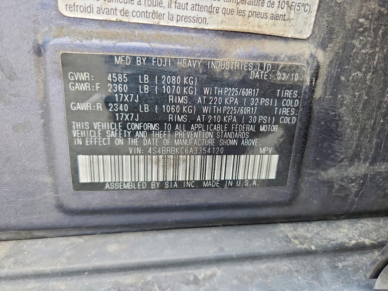 2010 SUBARU OUTBACK