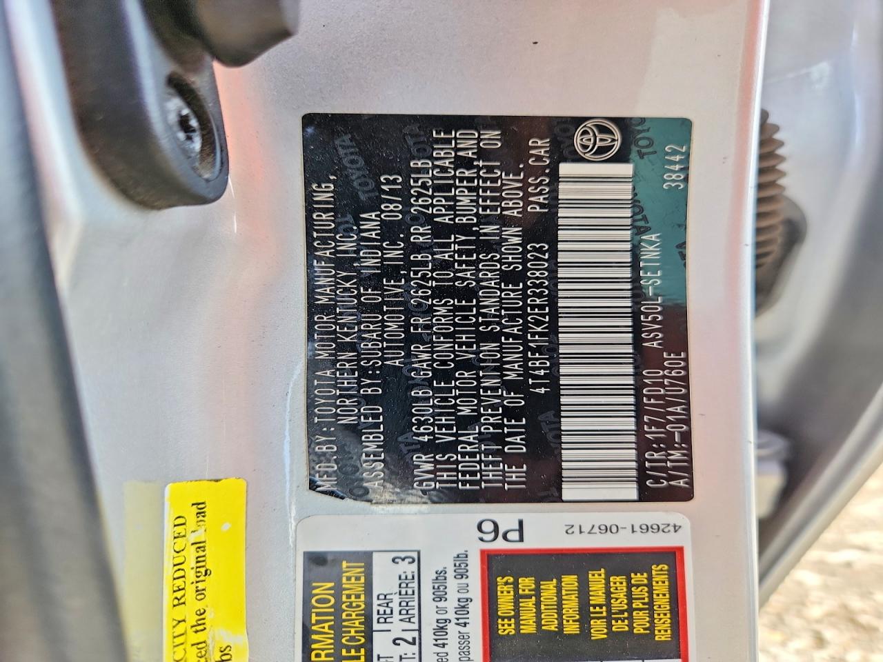 2014 TOYOTA CAMRY