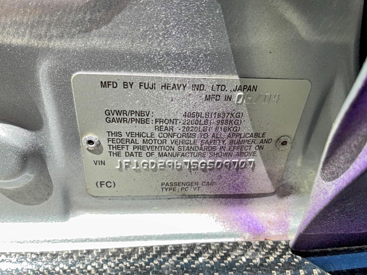 2005 SUBARU WRX