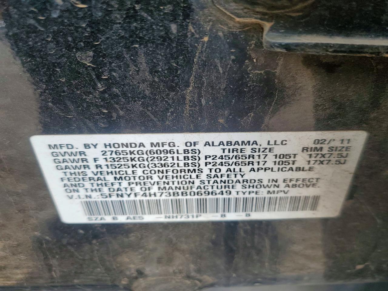 2011 HONDA PILOT