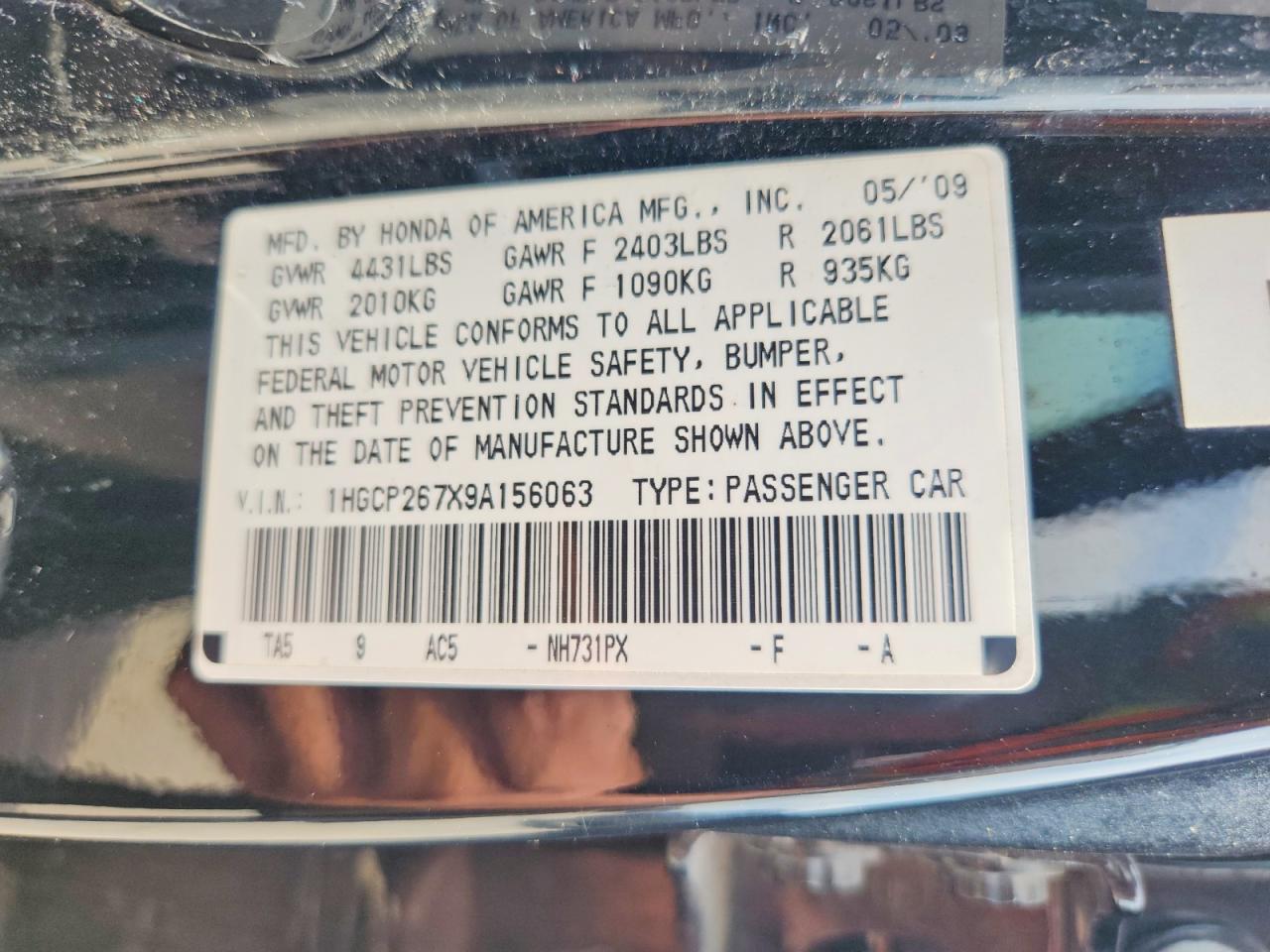 2009 HONDA ACCORD