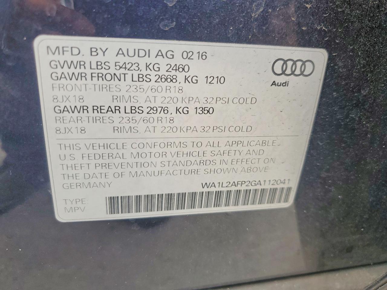 2016 AUDI Q5