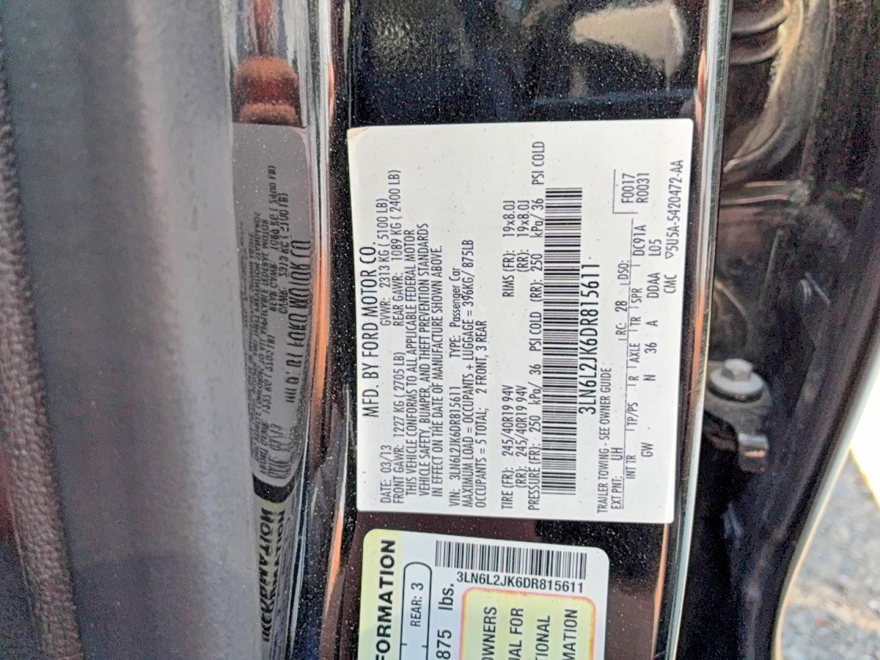 2013 LINCOLN MKZ