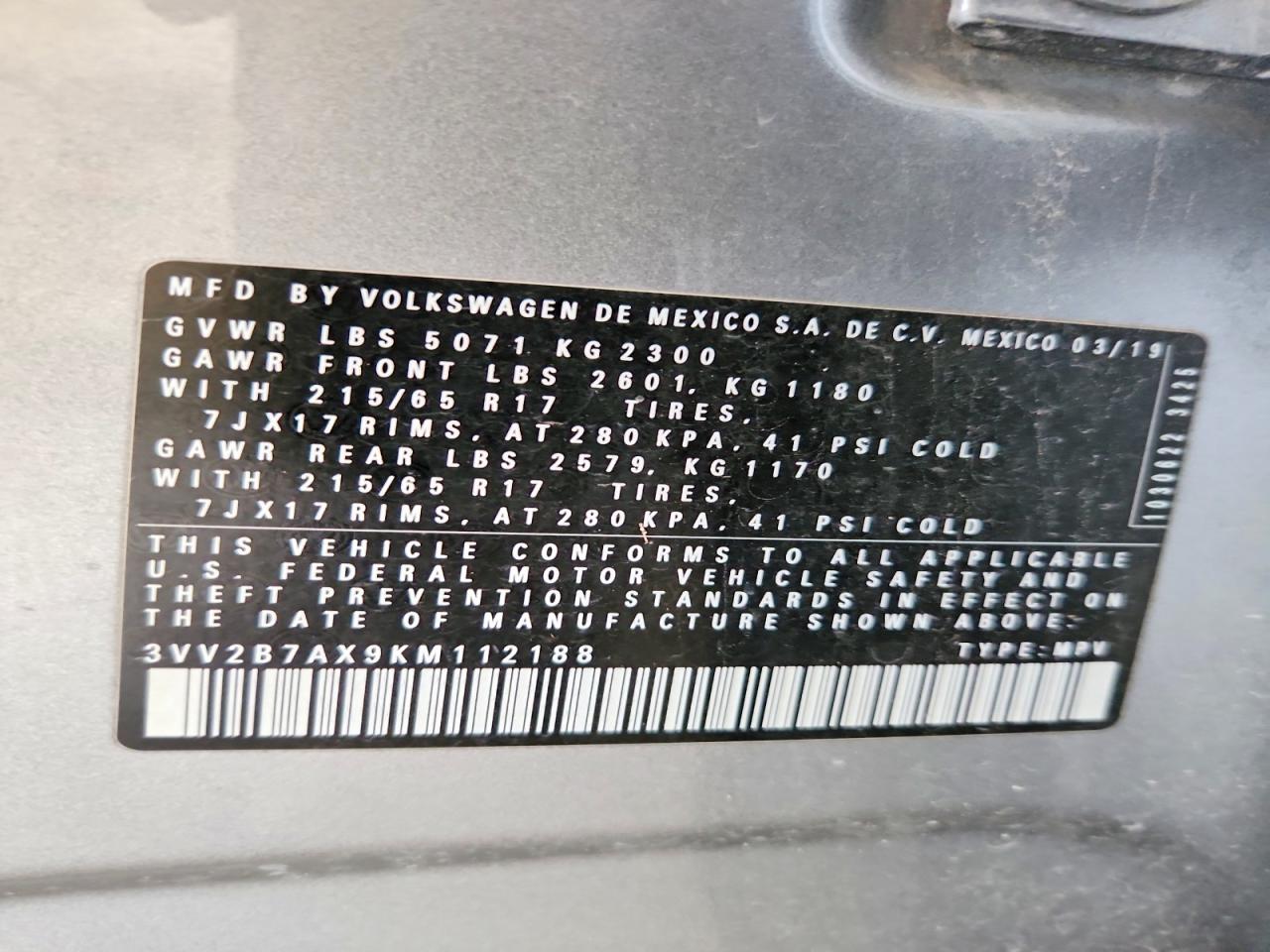 2019 VOLKSWAGEN TIGUAN