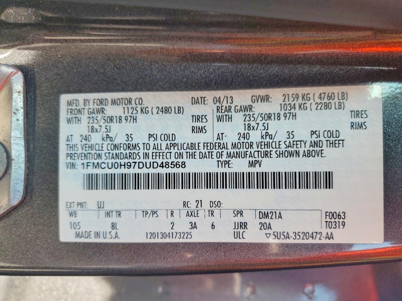 2013 FORD ESCAPE