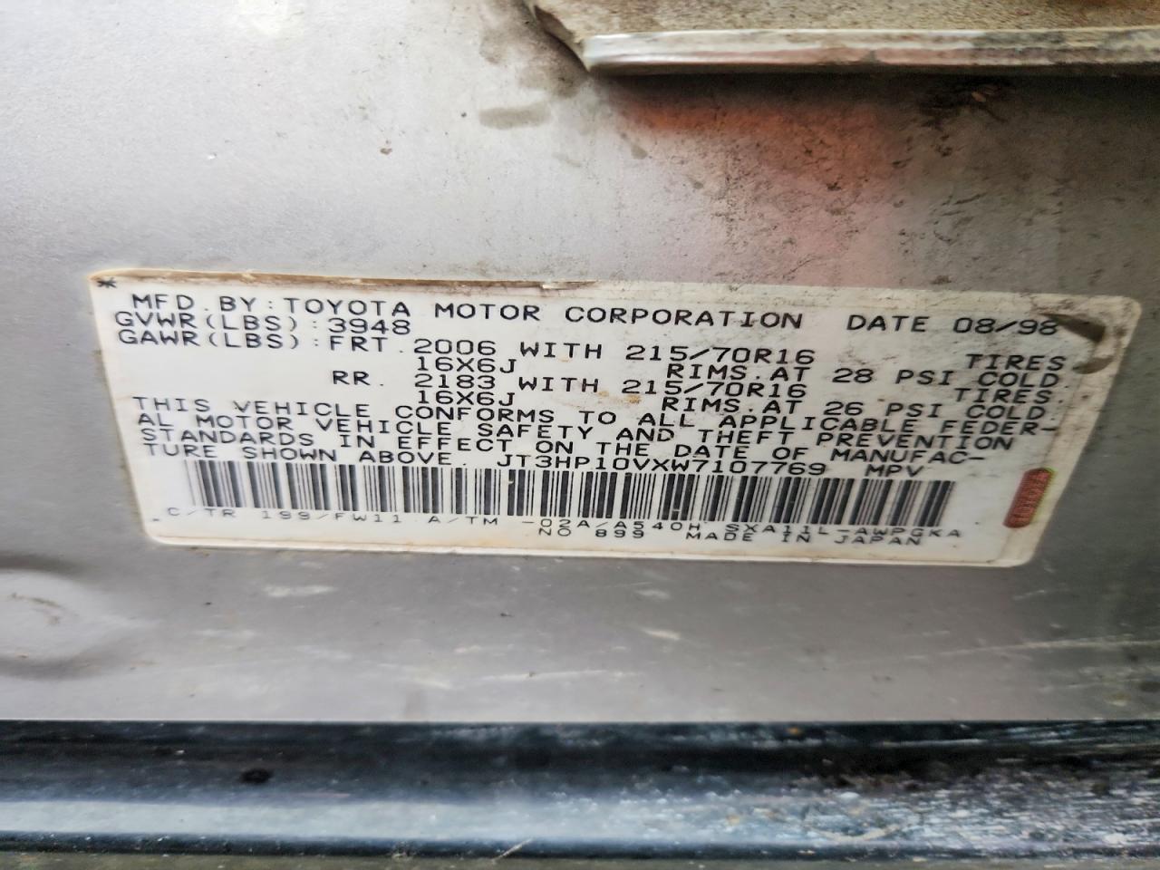 1998 TOYOTA RAV4