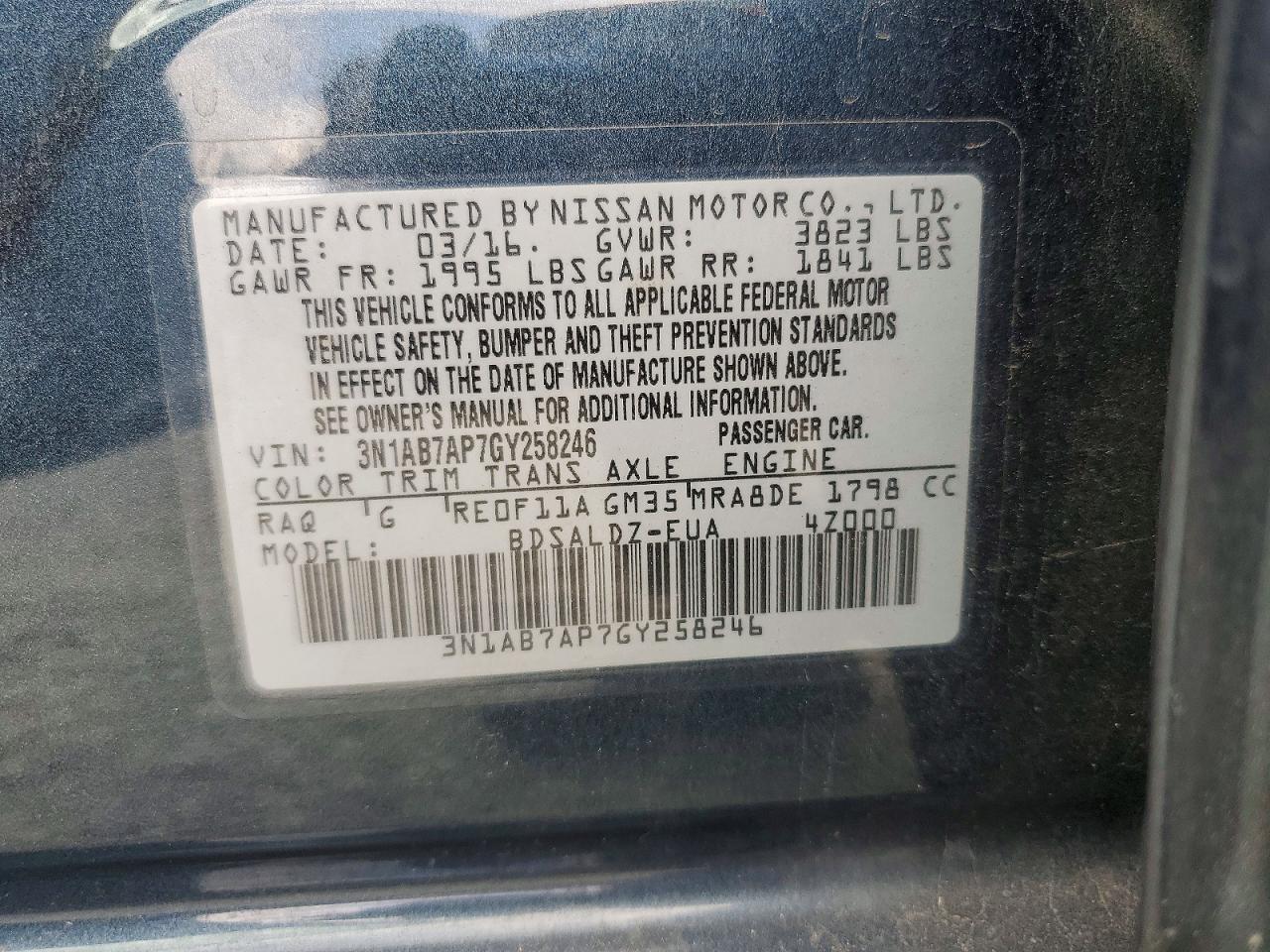 2016 NISSAN SENTRA