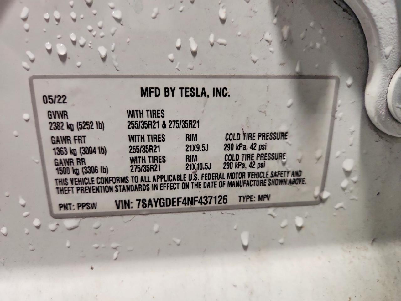 2022 TESLA MODEL Y