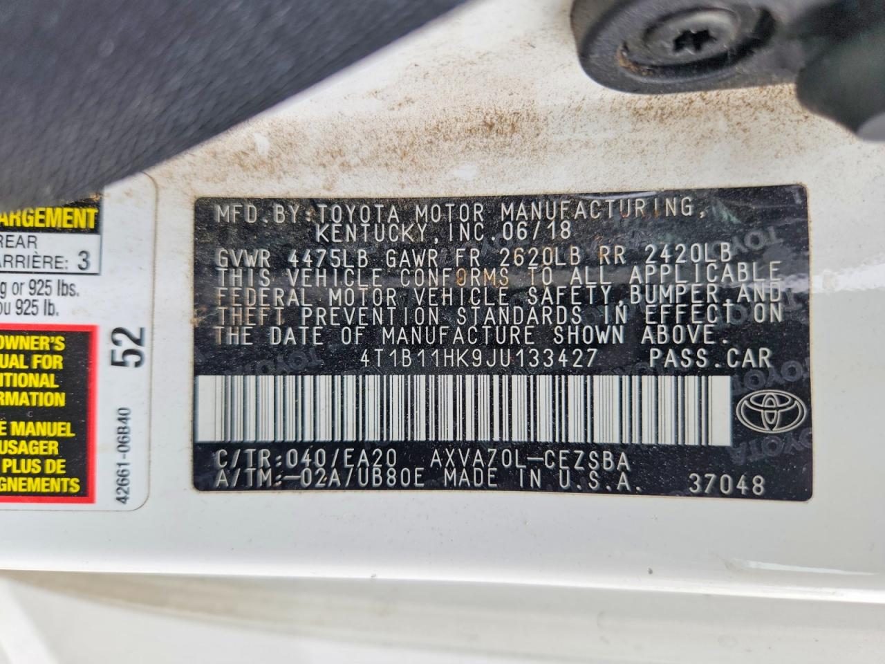 2018 TOYOTA CAMRY
