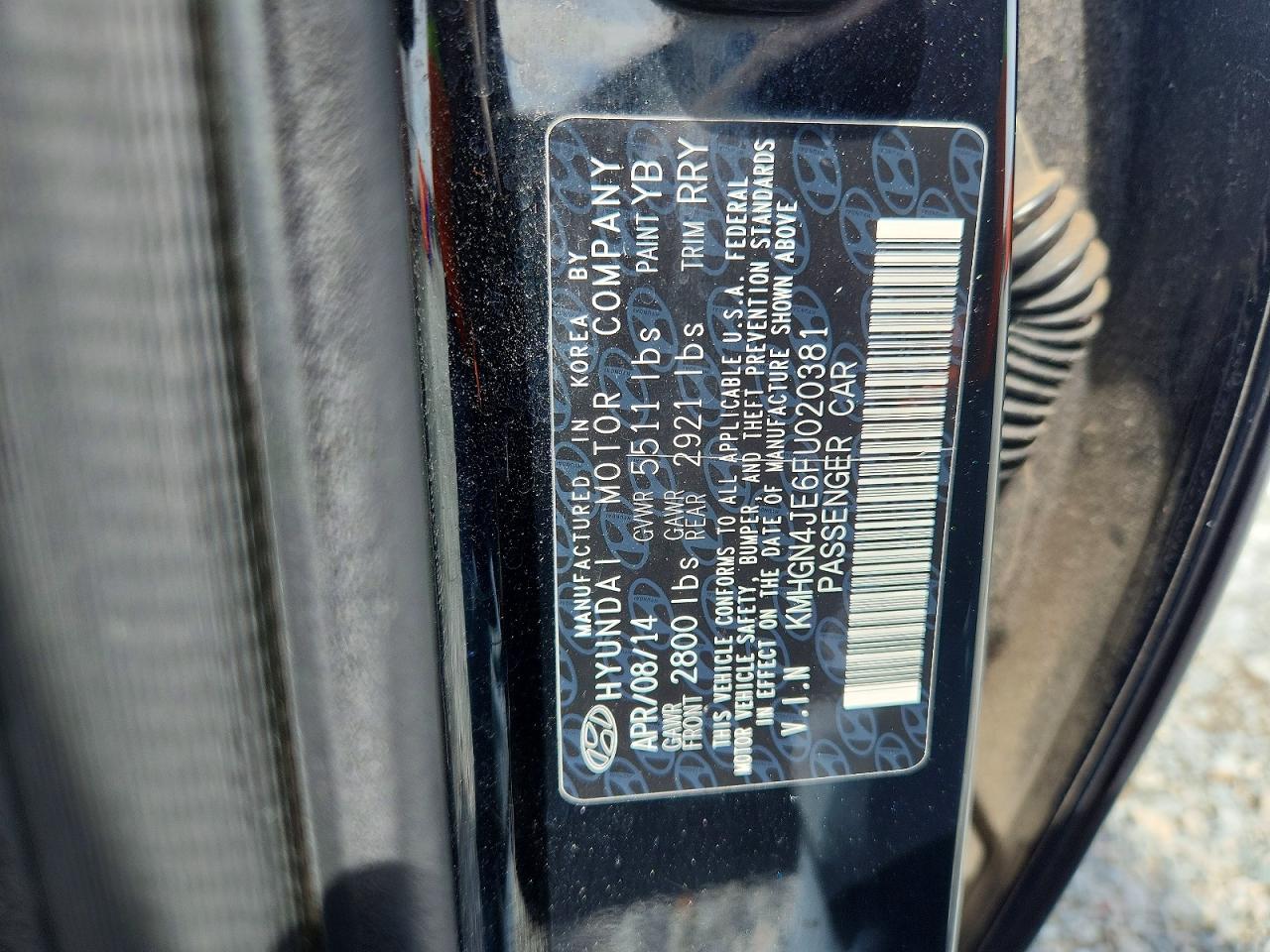 2015 HYUNDAI GENESIS