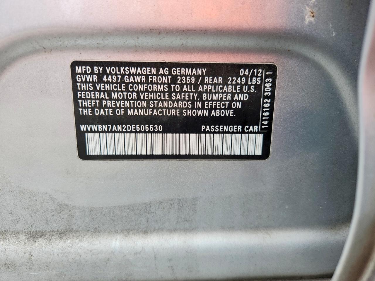 2013 VOLKSWAGEN CC
