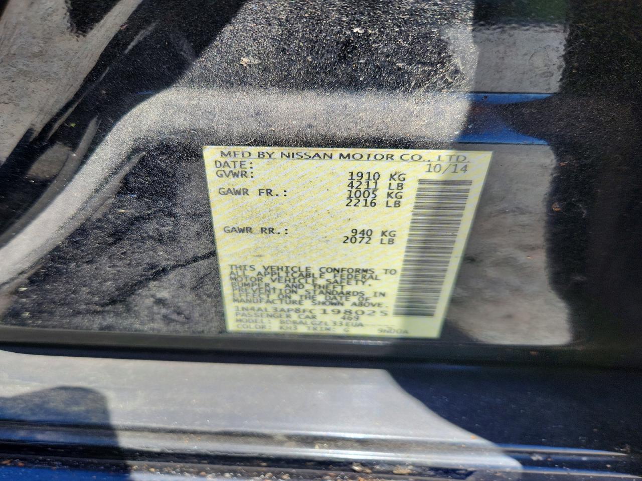 2015 NISSAN ALTIMA