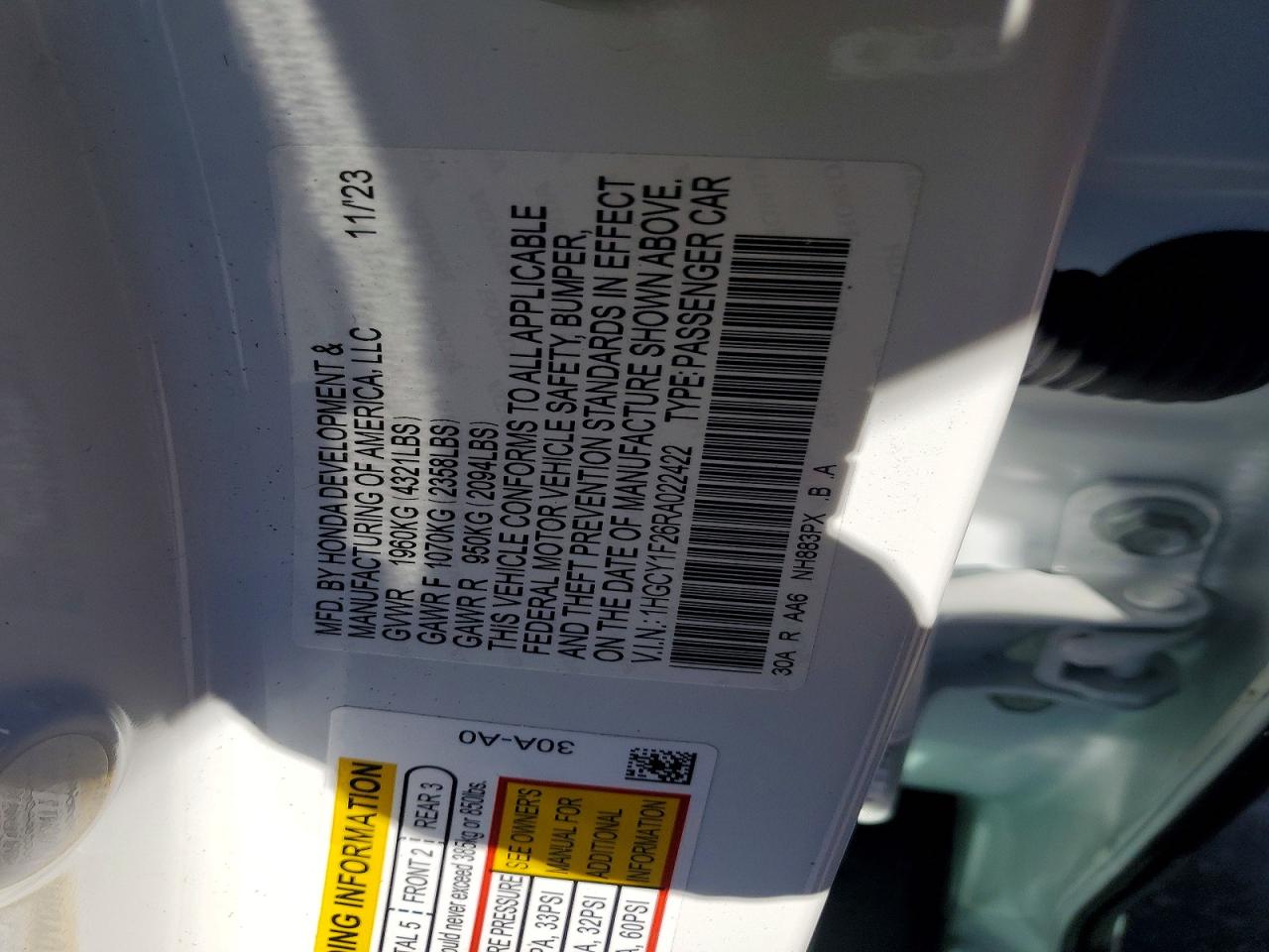 2024 HONDA ACCORD