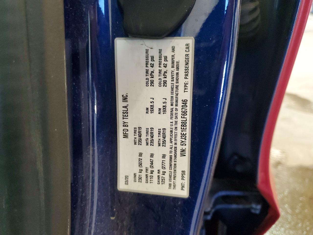 2020 TESLA MODEL 3