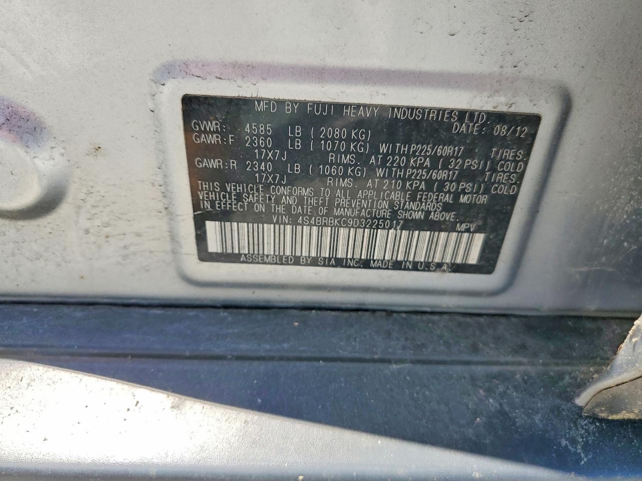 2013 SUBARU OUTBACK